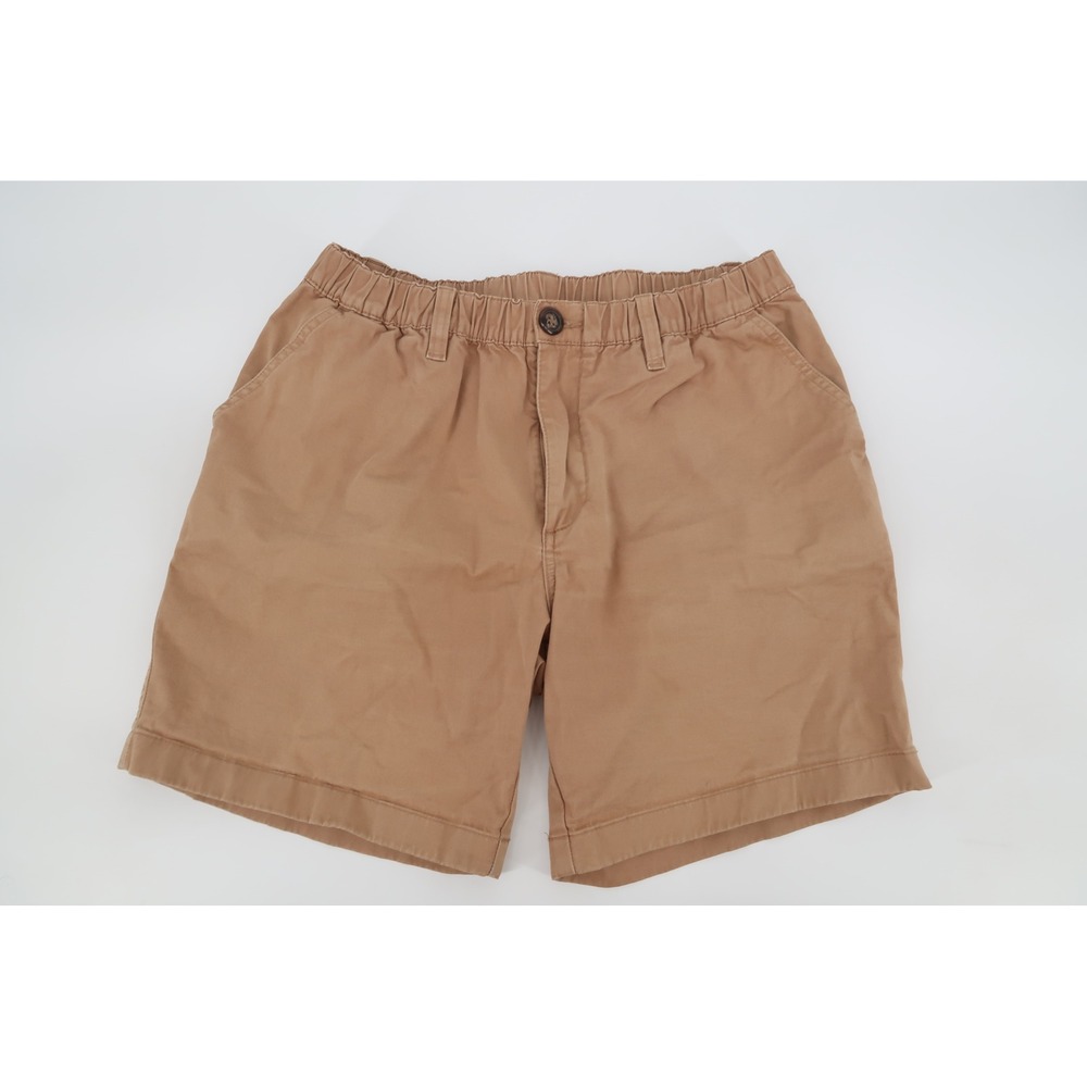 Chubbies Originals Shorts Mens Medium Khaki 7" Inseam Elastic Waist Stretch